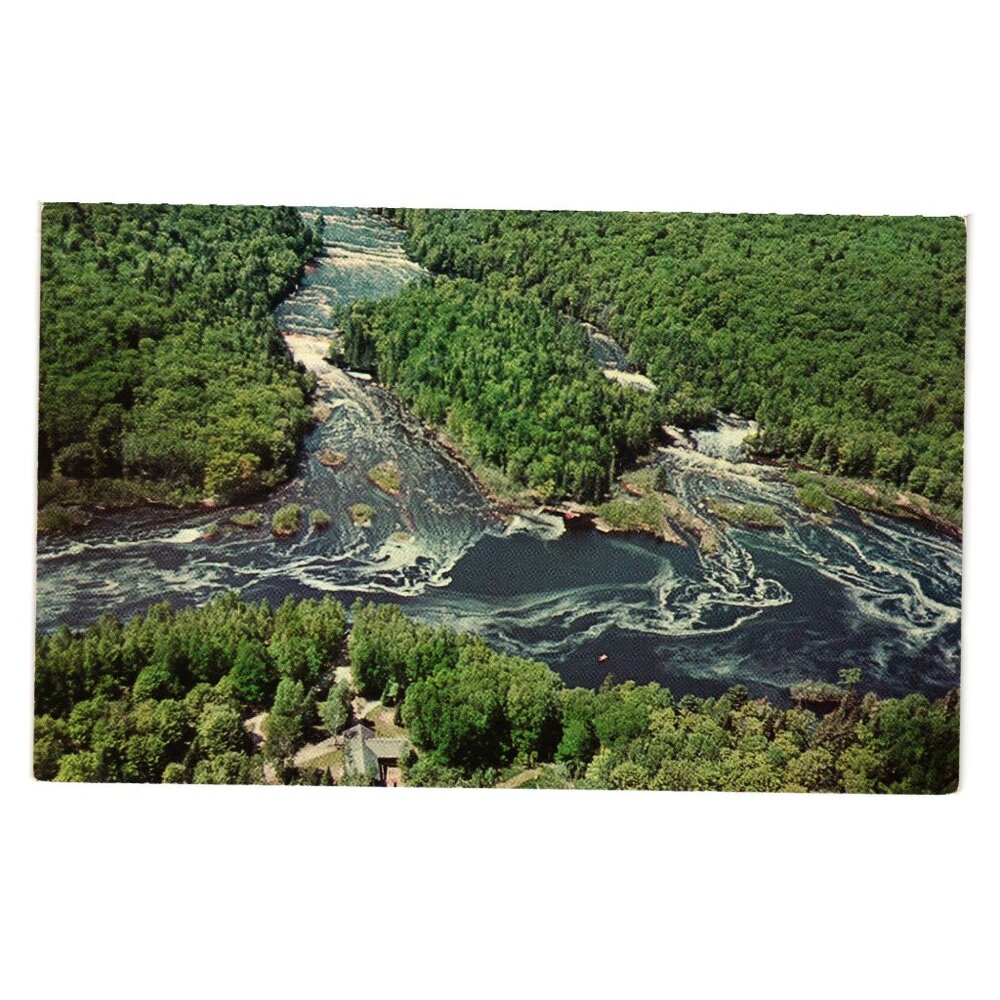 Vintage Lower Tahquamenon Falls Scenic Postcard 1961 L L Cook Co Michigan Nature